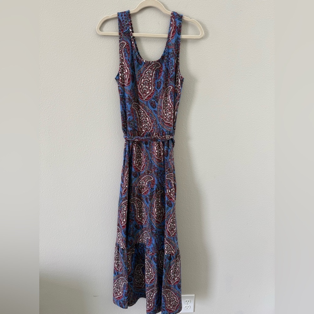 Spring Dress Talbots Blue and Pink Paisley Maxi Dress - Picture 5 of 9